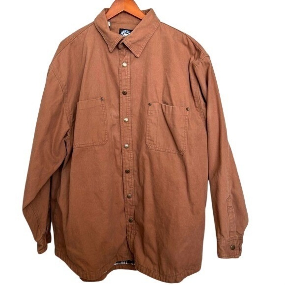 Polar King by Key Brown Men's 2XL Canvas Workwear Shirt Jacket Flannel Lined - Picture 2 of 10